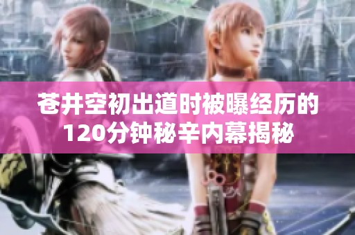 苍井空初出道时被曝经历的120分钟秘辛内幕揭秘