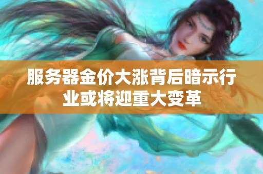 服务器金价大涨背后暗示行业或将迎重大变革