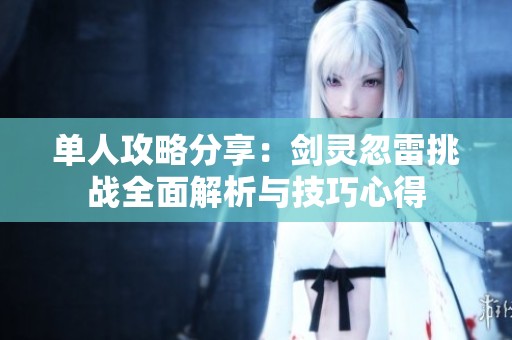 单人攻略分享：剑灵忽雷挑战全面解析与技巧心得