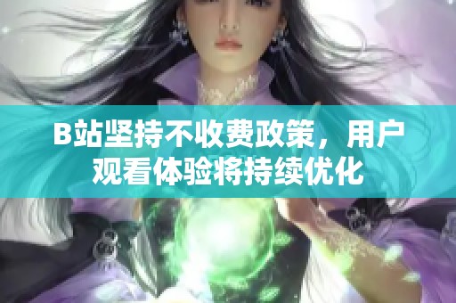 B站坚持不收费政策，用户观看体验将持续优化