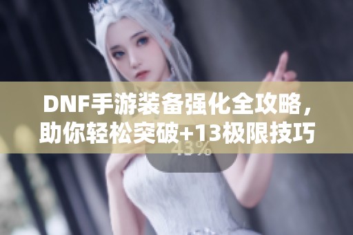 DNF手游装备强化全攻略，助你轻松突破+13极限技巧