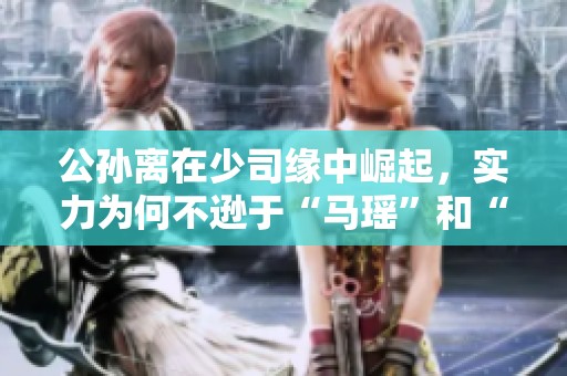 公孙离在少司缘中崛起，实力为何不逊于“马瑶”和“父子”组合