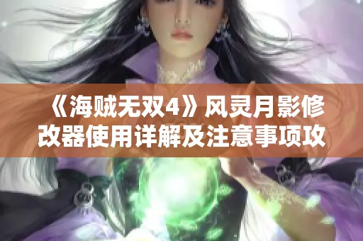 《海贼无双4》风灵月影修改器使用详解及注意事项攻略