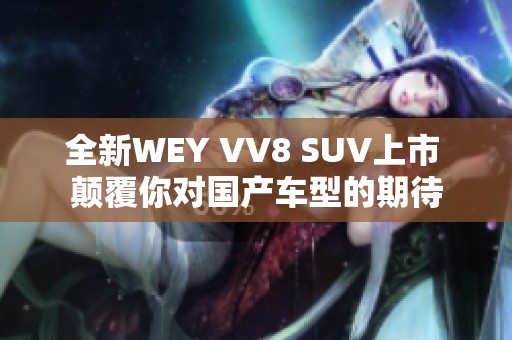 全新WEY VV8 SUV上市 颠覆你对国产车型的期待