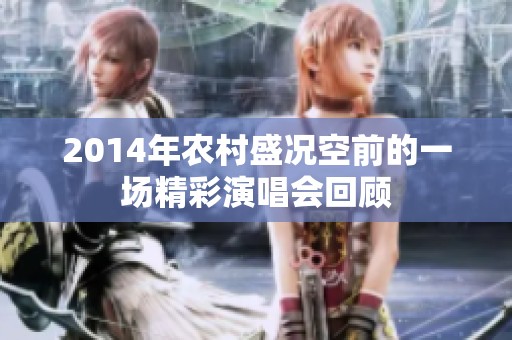 2014年农村盛况空前的一场精彩演唱会回顾