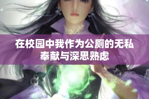 在校园中我作为公厕的无私奉献与深思熟虑