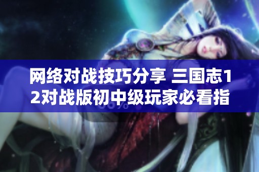 网络对战技巧分享 三国志12对战版初中级玩家必看指南