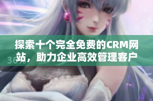 探索十个完全免费的CRM网站，助力企业高效管理客户关系